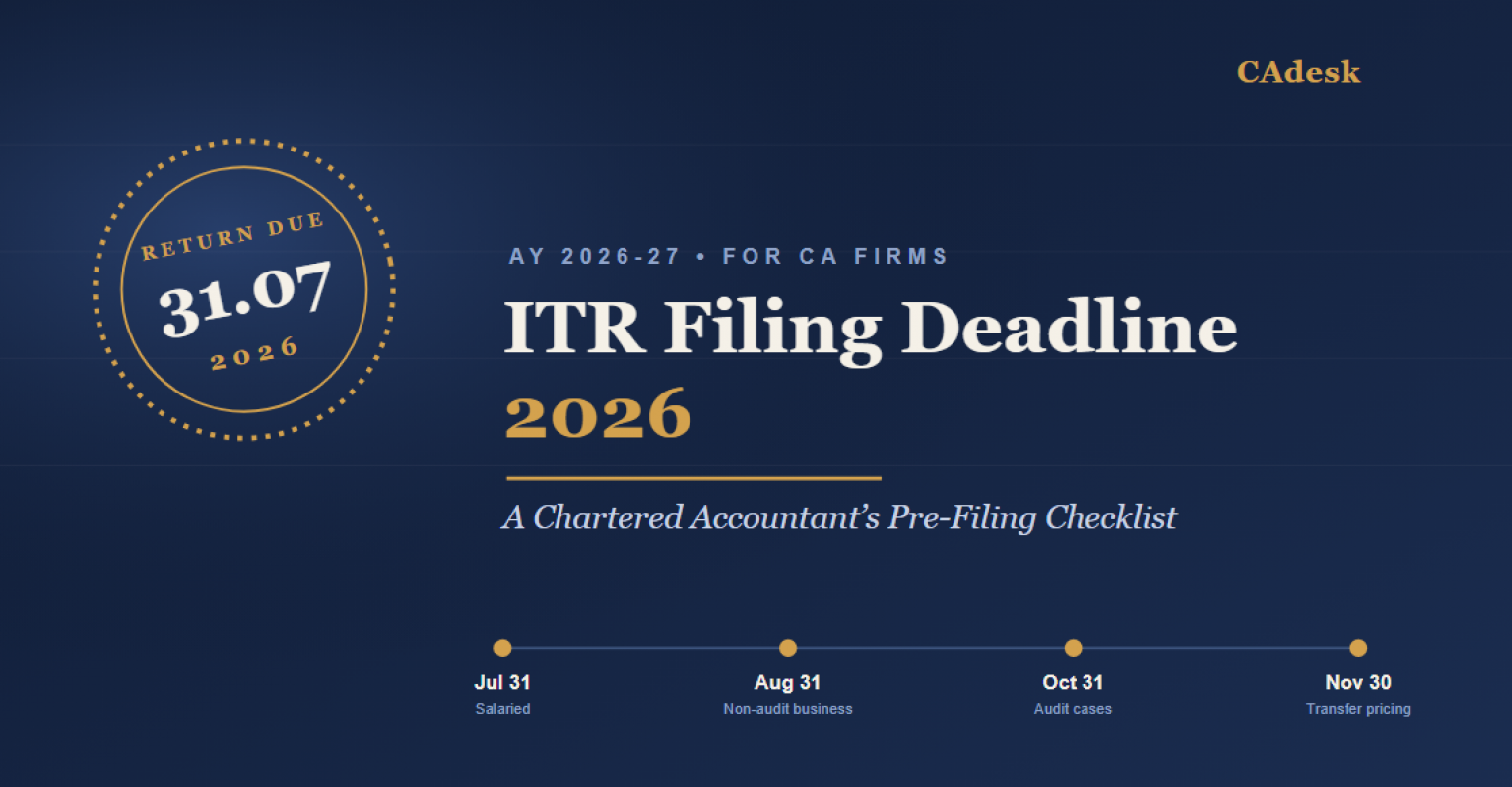 ITR Filing Deadline 2026: A CA's Pre-Filing Checklist