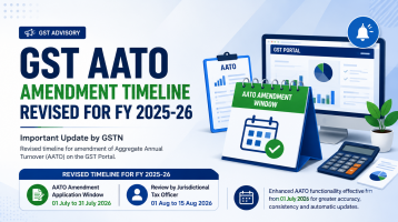 GST Advisory: Revision of Timeline for Amendment of Aggregate Annual Turnover (AATO) for FY 2025-26